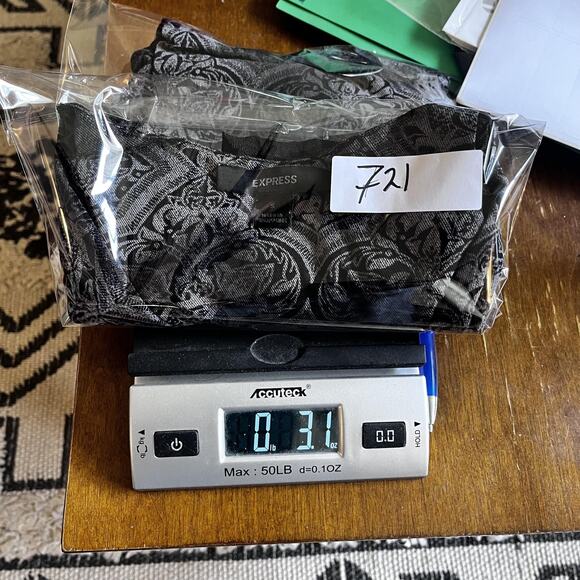 Express Y2K Shirt Womens Small Sheer Mico Mesh Damask Pattern Goth Babydoll Top - Picture 6 of 6